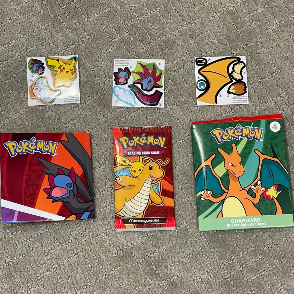 Brand NEW Sealed Pokémon Trading Cards + Charizard Activity Sheet + Stickers McD - Picture 6 of 8
